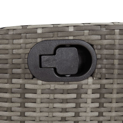 Set da Pranzo da Giardino 7 pz con Cuscini in Polyrattan Grigio