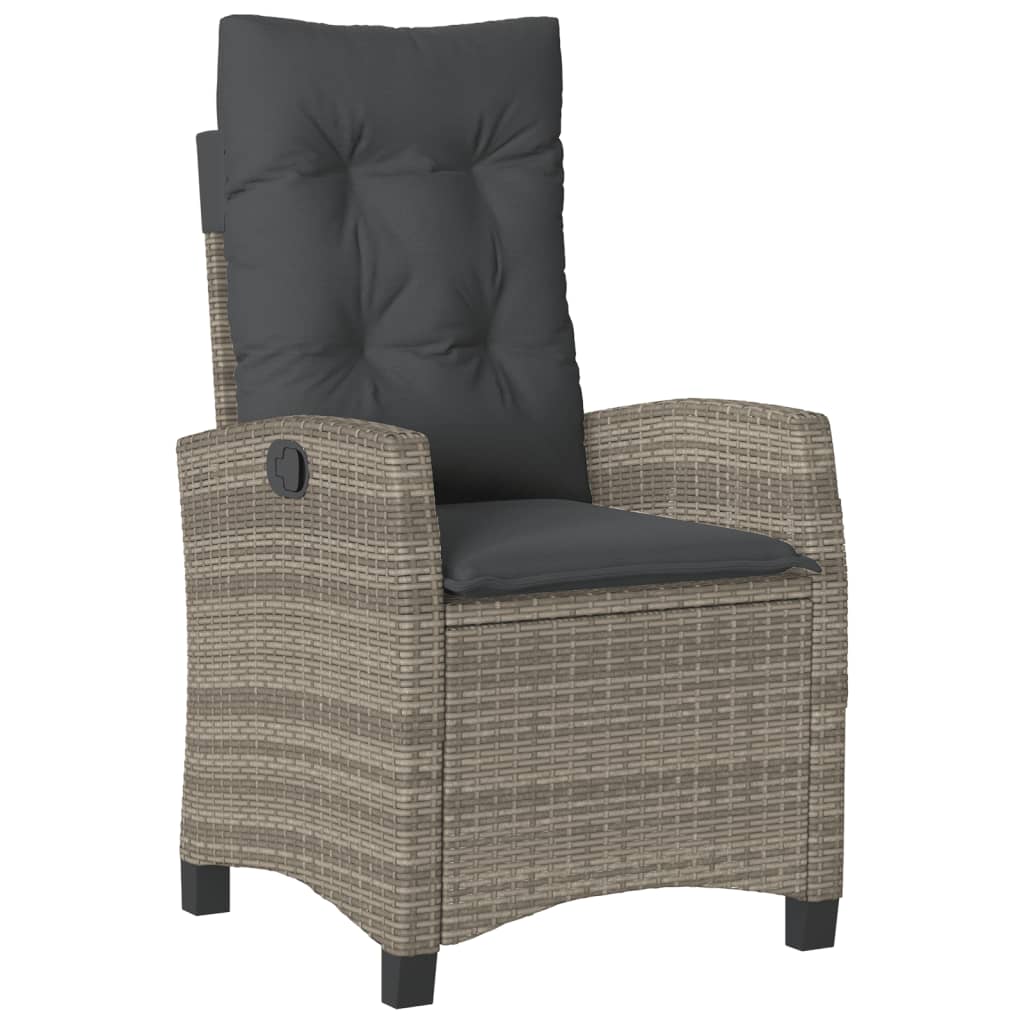 Set da Pranzo da Giardino 7 pz con Cuscini in Polyrattan Grigio | homemem39