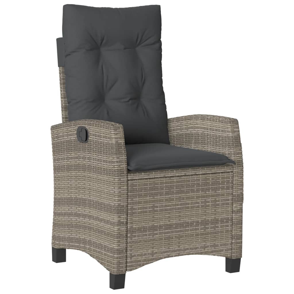 Set da Pranzo da Giardino 9 pz con Cuscini in Polyrattan Grigio | homemem39