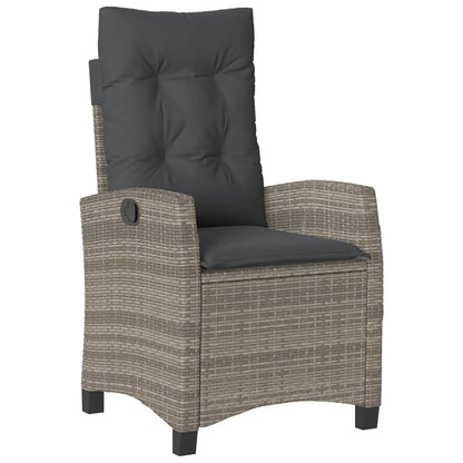 Set da Pranzo da Giardino 9 pz con Cuscini in Polyrattan Grigio | homemem39