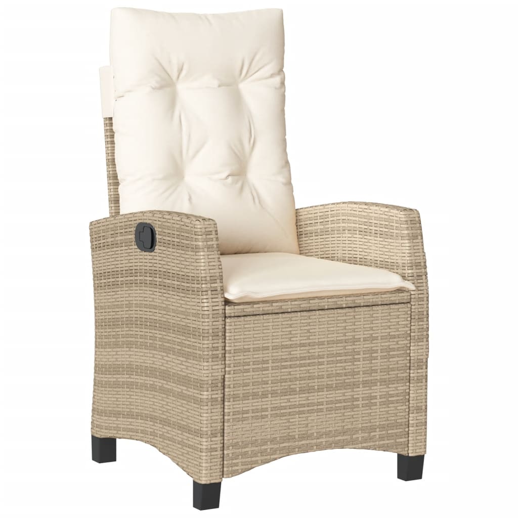 Set da Pranzo da Giardino 9 pz con Cuscini Beige in Polyrattan - homemem39