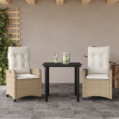 Set da Pranzo da Giardino 3 pz con Cuscini