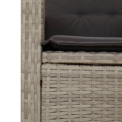 Set Pranzo da Giardino 9pz con Cuscini Grigio Chiaro Polyrattan - homemem39