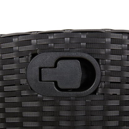 Set da Pranzo da Giardino 3 pz con Cuscini Nero in Polyrattan | homemem39