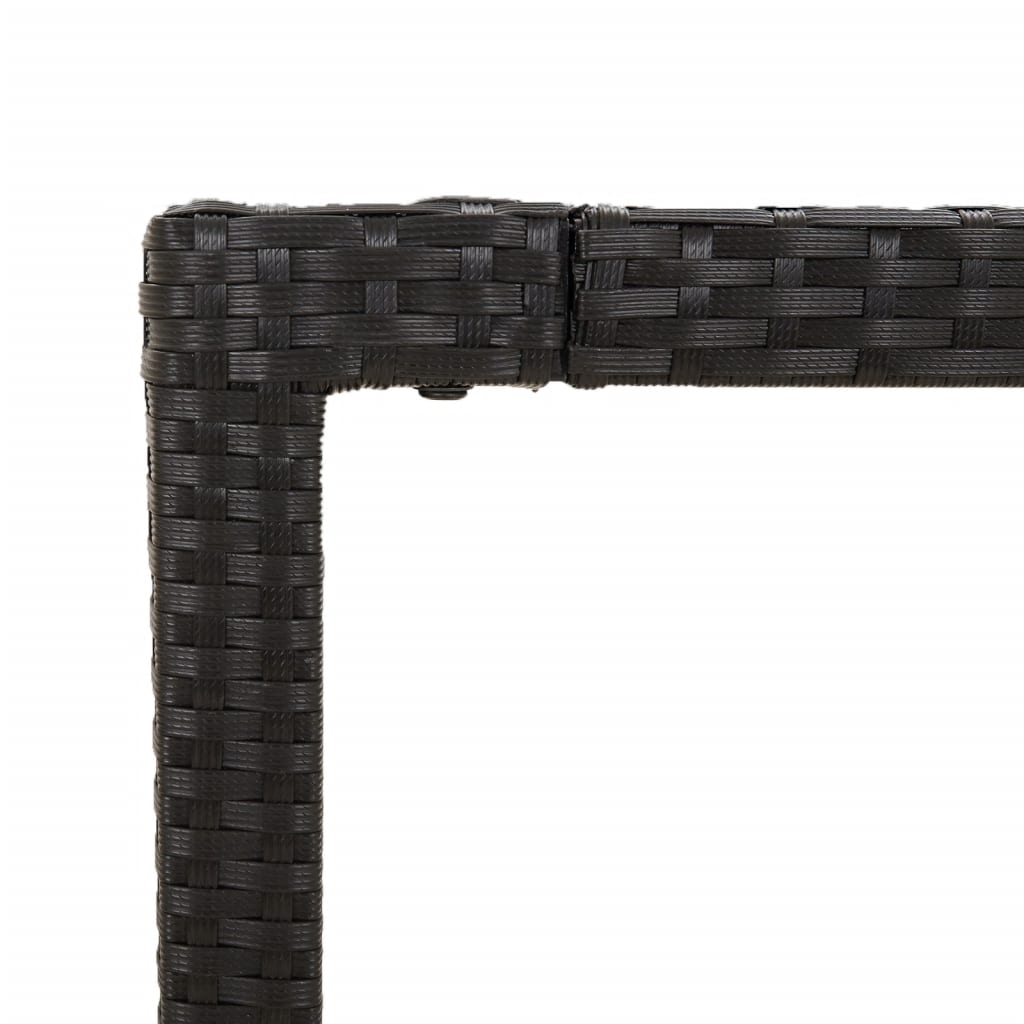 Set da Pranzo da Giardino 3 pz con Cuscini Nero in Polyrattan | homemem39