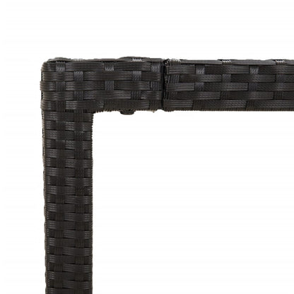 Set da Pranzo da Giardino 3 pz con Cuscini Nero in Polyrattan | homemem39