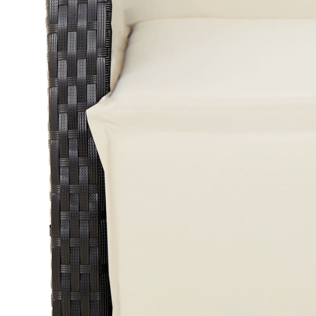 Set da Pranzo da Giardino 5 pz Nero con Cuscini in Polyrattan | homemem39