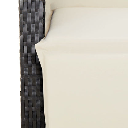 Set da Pranzo da Giardino 5 pz Nero con Cuscini in Polyrattan | homemem39
