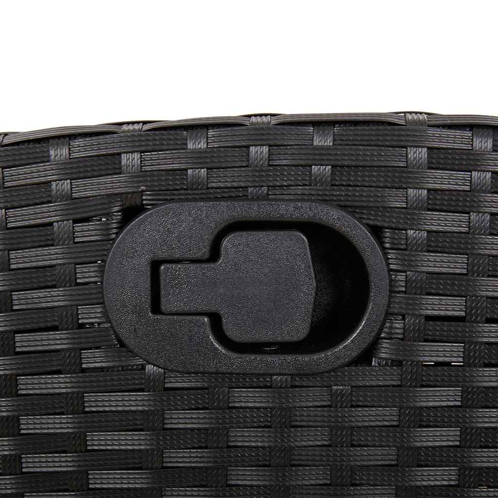 Set da Pranzo da Giardino 5 pz Nero con Cuscini in Polyrattan