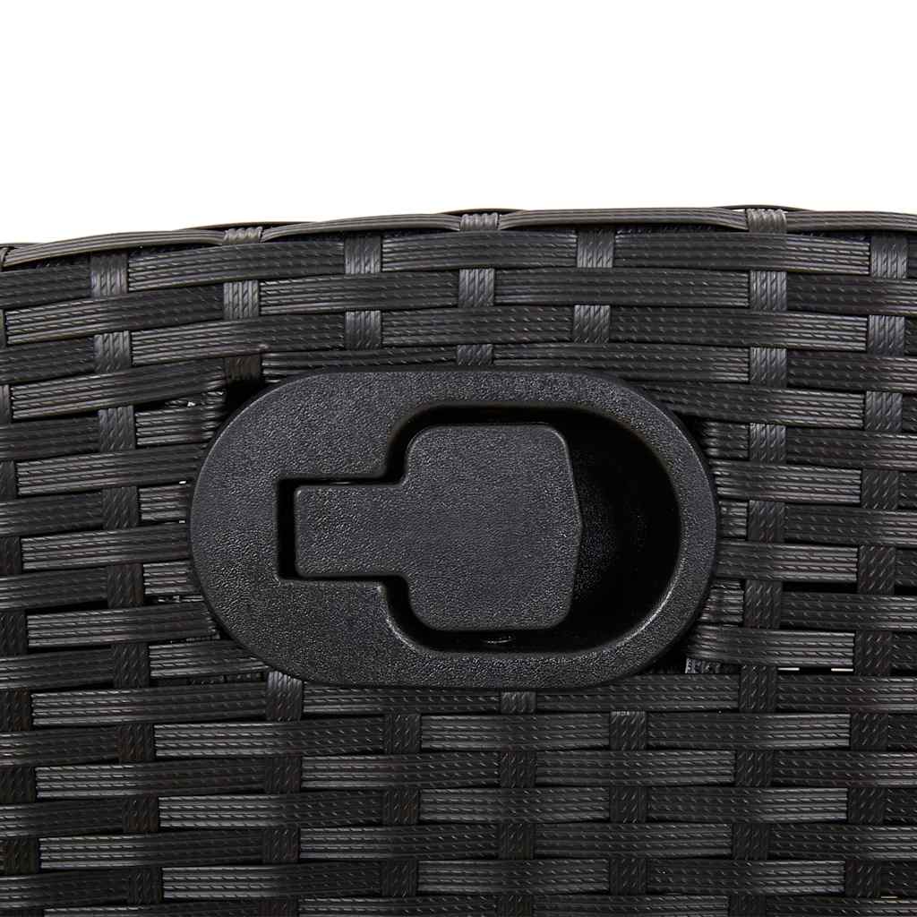 Set da Pranzo da Giardino 3 pz con Cuscini Nero in Polyrattan | homemem39