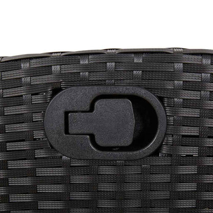Set da Pranzo da Giardino 3 pz con Cuscini Nero in Polyrattan | homemem39