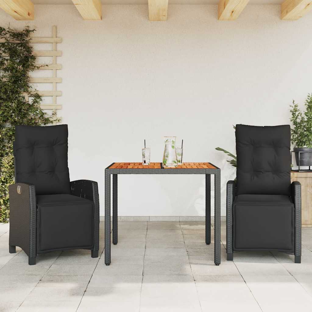 Set da Pranzo da Giardino 3 pz con Cuscini