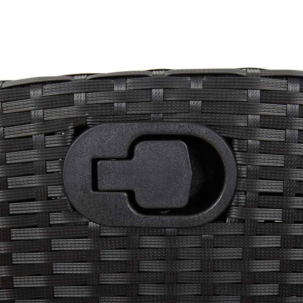 Set da Pranzo da Giardino 5 pz Nero con Cuscini in Polyrattan | homemem39