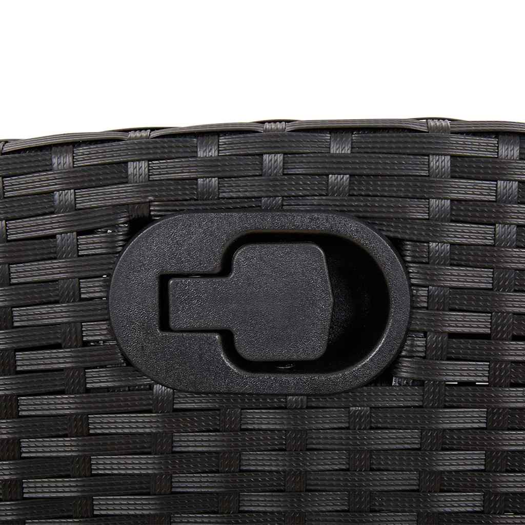 Set da Pranzo da Giardino 7 pz Nero con Cuscini in Polyrattan | homemem39