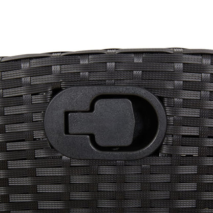Set da Pranzo da Giardino 9 pz con Cuscini Nero in Polyrattan | homemem39