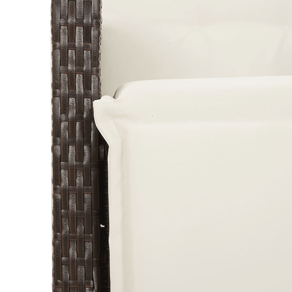 Set da Pranzo da Giardino 7pz con Cuscini in Polyrattan Marrone | homemem39