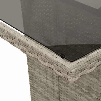 Set Pranzo da Giardino 9pz con Cuscini Grigio Chiaro Polyrattan - homemem39