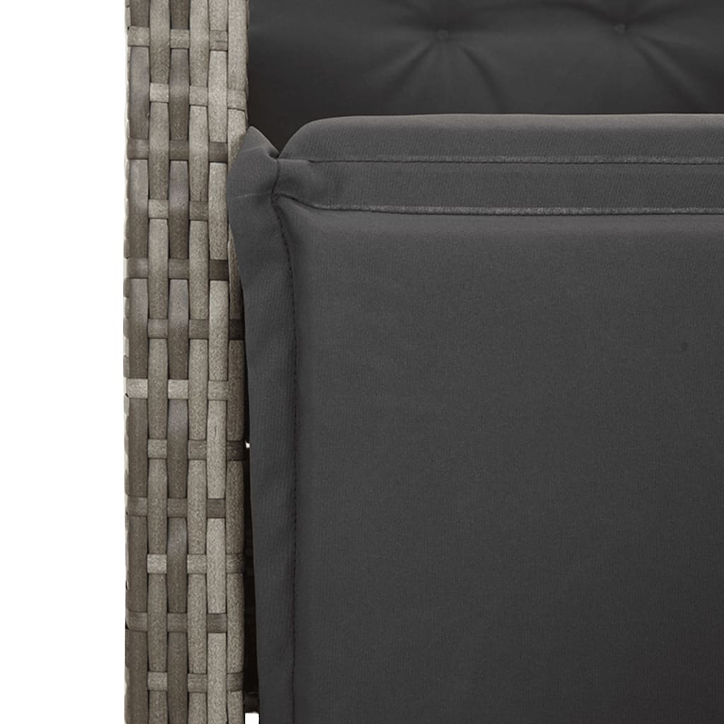 Set da Pranzo da Giardino 9 pz con Cuscini in Polyrattan Grigio | homemem39