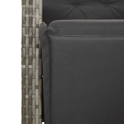 Set da Pranzo da Giardino 9 pz con Cuscini in Polyrattan Grigio | homemem39