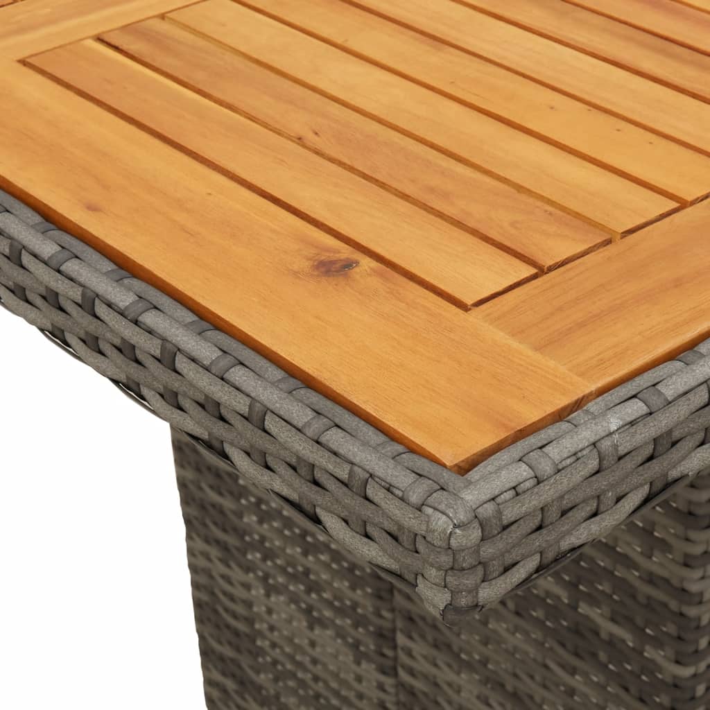 Set da Pranzo da Giardino 9 pz con Cuscini in Polyrattan Grigio | homemem39