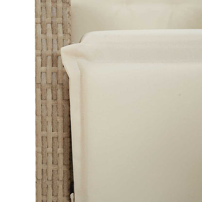 Set da Pranzo da Giardino 9 pz con Cuscini Beige in Polyrattan