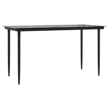 Set da Pranzo da Giardino 5 pz Nero con Cuscini in Polyrattan | homemem39