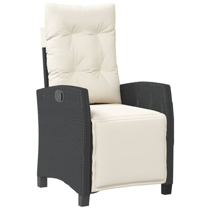 Set da Pranzo da Giardino 5 pz Nero con Cuscini in Polyrattan | homemem39