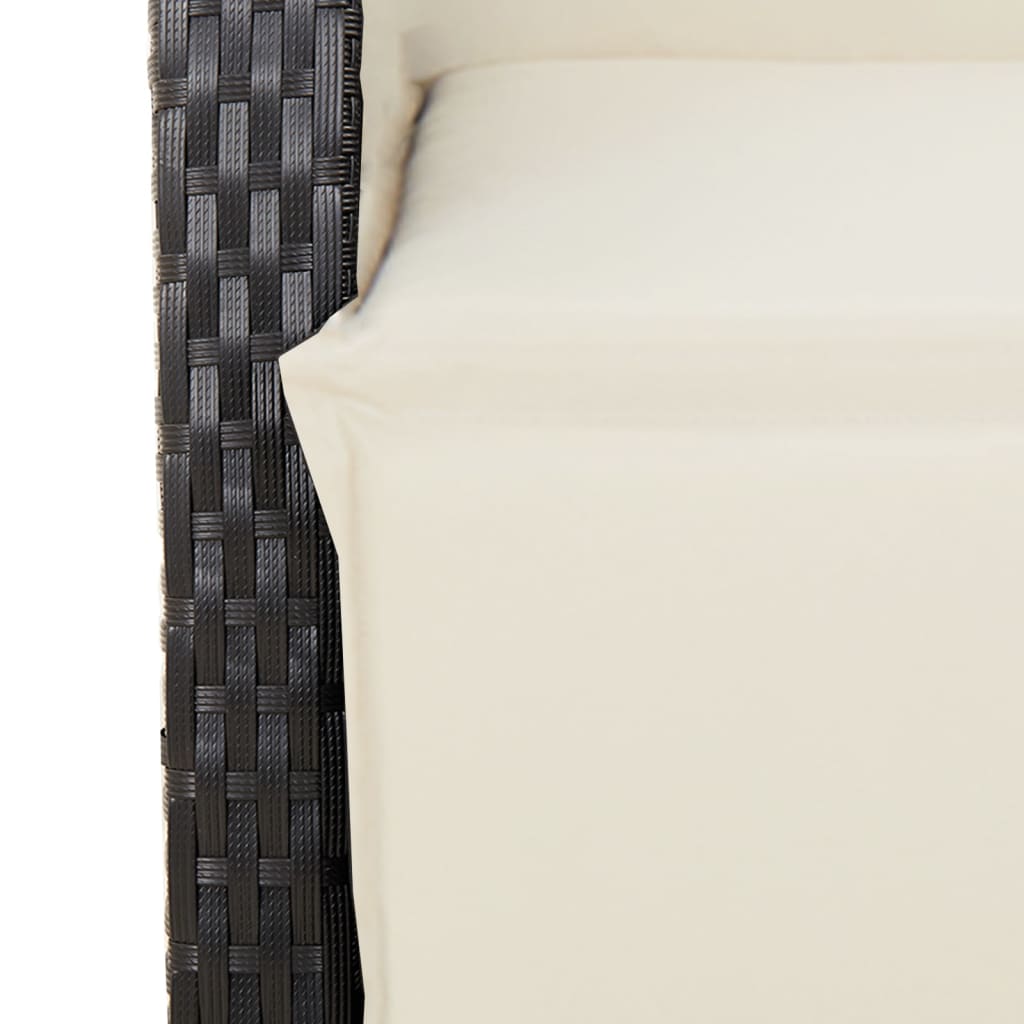 Set da Pranzo da Giardino 5 pz Nero con Cuscini in Polyrattan | homemem39