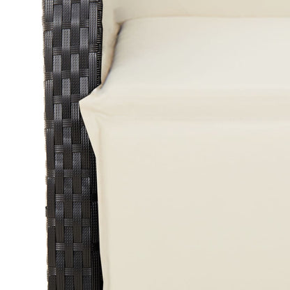 Set da Pranzo da Giardino 5 pz Nero con Cuscini in Polyrattan | homemem39