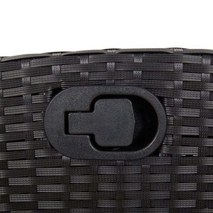 Set da Pranzo da Giardino 5 pz Nero con Cuscini in Polyrattan | homemem39
