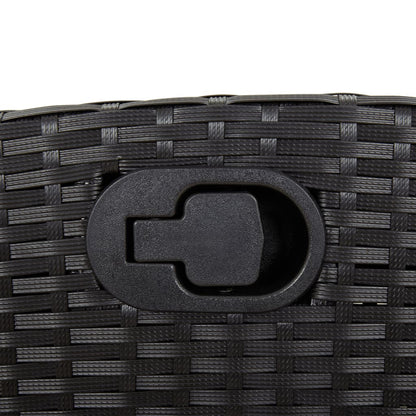 Set da Pranzo da Giardino 5 pz Nero con Cuscini in Polyrattan | homemem39