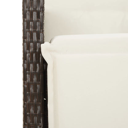 Set da Pranzo da Giardino 5pz con Cuscini in Polyrattan Marrone | homemem39