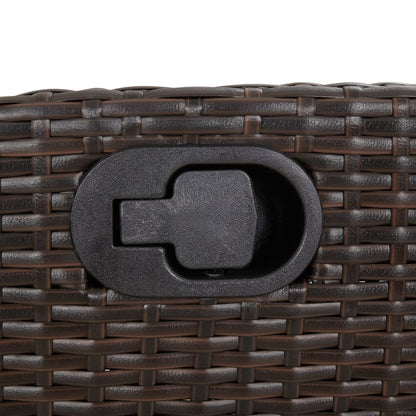 Set da Pranzo da Giardino 5pz con Cuscini in Polyrattan Marrone | homemem39