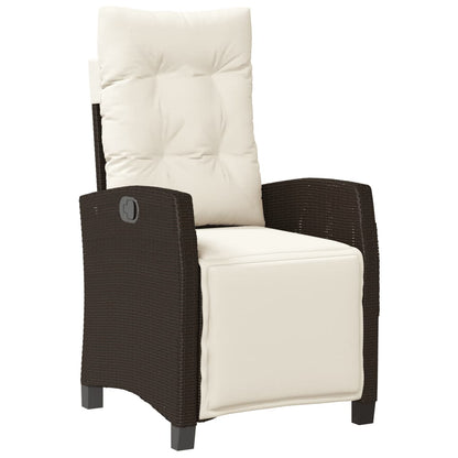 Set da Pranzo da Giardino 9pz con Cuscini Marrone in Polyrattan | homemem39