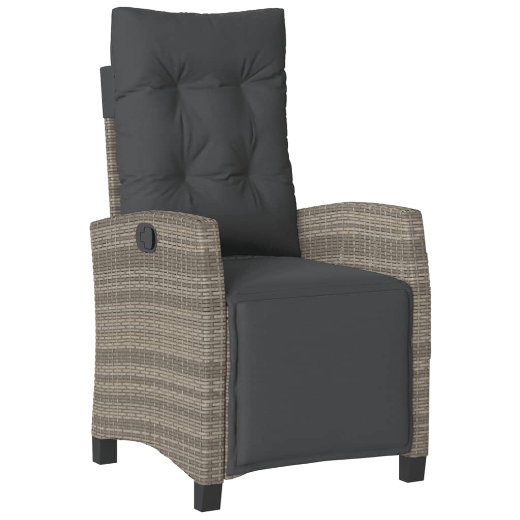 Set da Pranzo da Giardino 5 pz con Cuscini in Polyrattan Grigio | homemem39