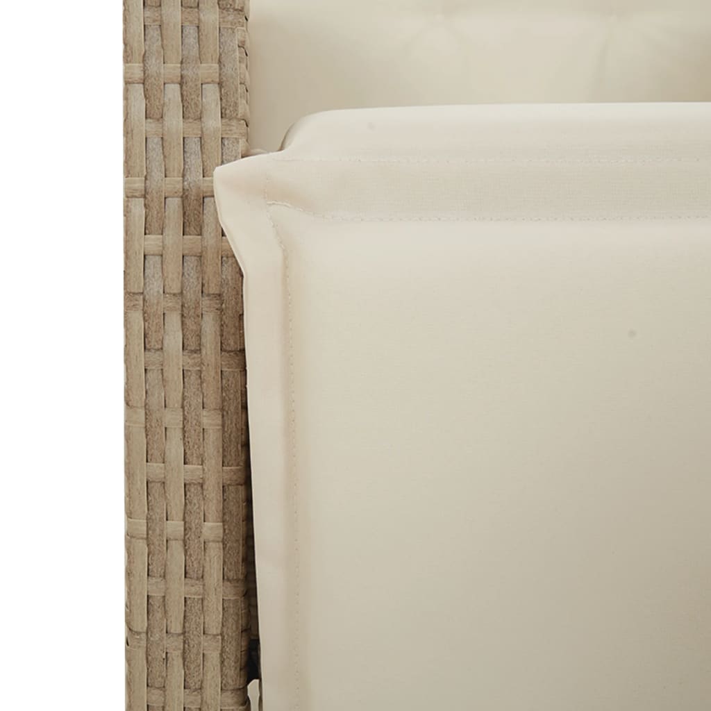 Set da Pranzo da Giardino 5 pz con Cuscini Beige in Polyrattan | homemem39
