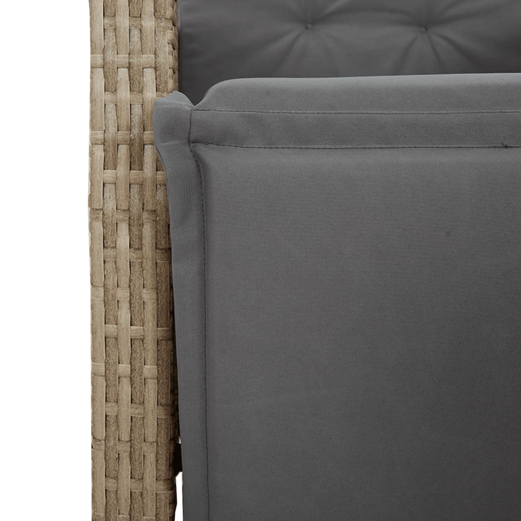 Set Pranzo da Giardino 5 pz con Cuscini Beige Misto Polyrattan | homemem39