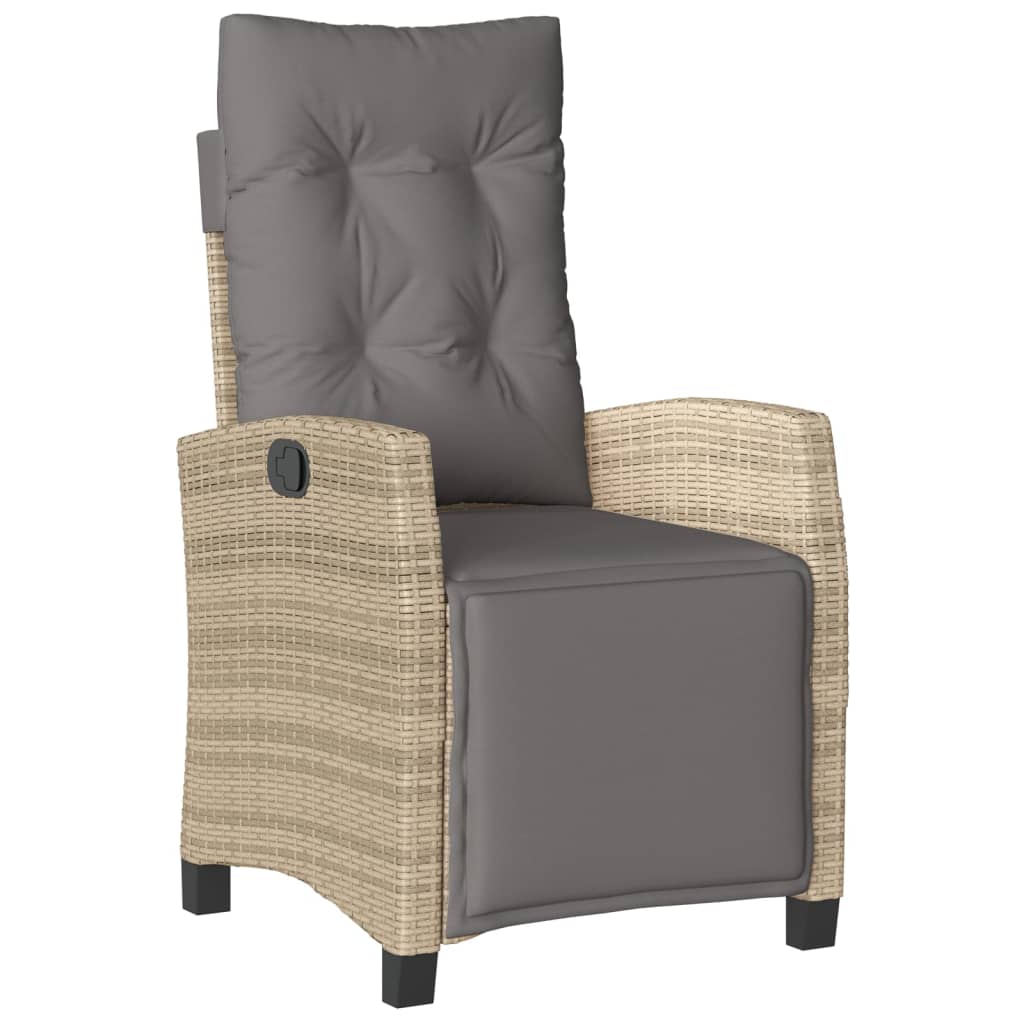 Set Pranzo da Giardino 7 pz con Cuscini Beige Misto Polyrattan