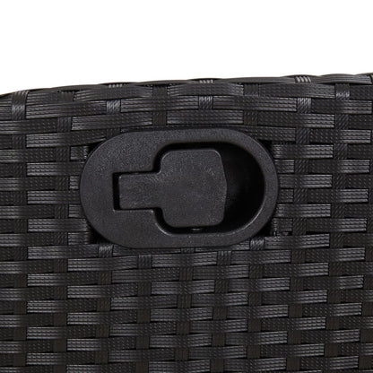 Set da Pranzo da Giardino 7 pz Nero con Cuscini in Polyrattan - homemem39