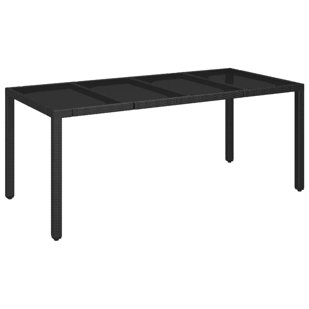 Set da Pranzo da Giardino 9 pz con Cuscini Nero in Polyrattan | homemem39