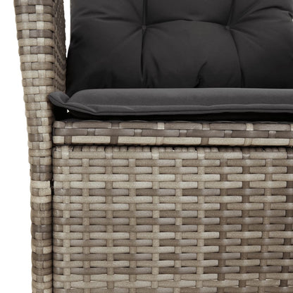 Set da Pranzo da Giardino 7 pz con Cuscini in Polyrattan Grigio - homemem39