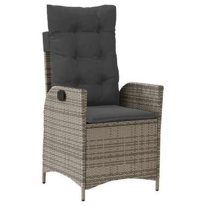 Set da Pranzo da Giardino 7 pz con Cuscini in Polyrattan Grigio | homemem39