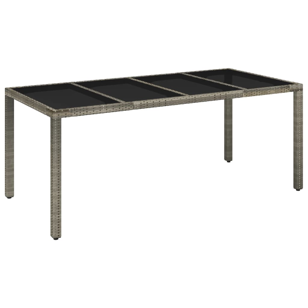 Set da Pranzo da Giardino 7 pz con Cuscini in Polyrattan Grigio | homemem39