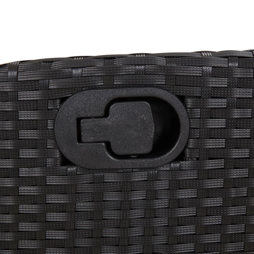 Set da Pranzo da Giardino 3 pz con Cuscini Nero in Polyrattan | homemem39