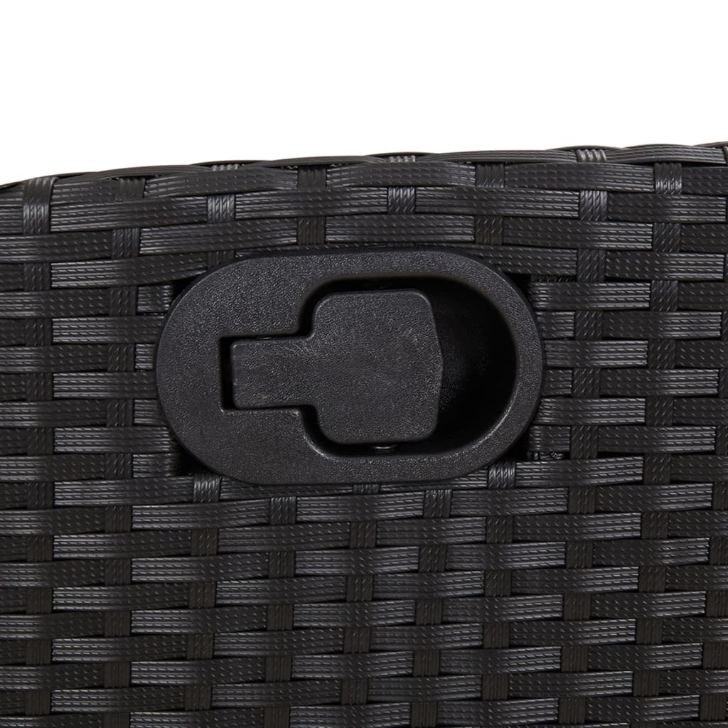 Set da Pranzo da Giardino 5 pz Nero con Cuscini in Polyrattan | homemem39