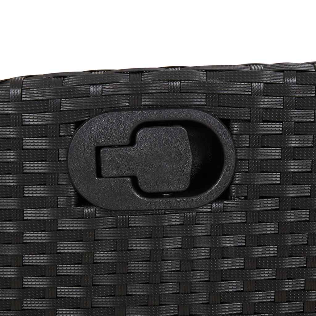 Set da Pranzo da Giardino 7 pz Nero con Cuscini in Polyrattan | homemem39