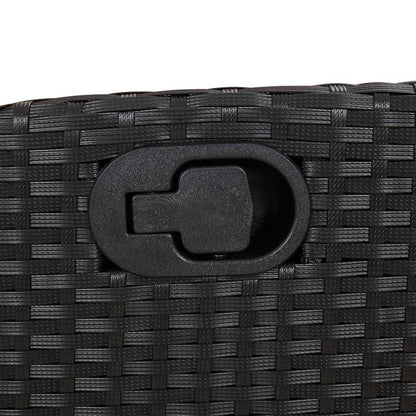 Set da Pranzo da Giardino 7 pz Nero con Cuscini in Polyrattan | homemem39