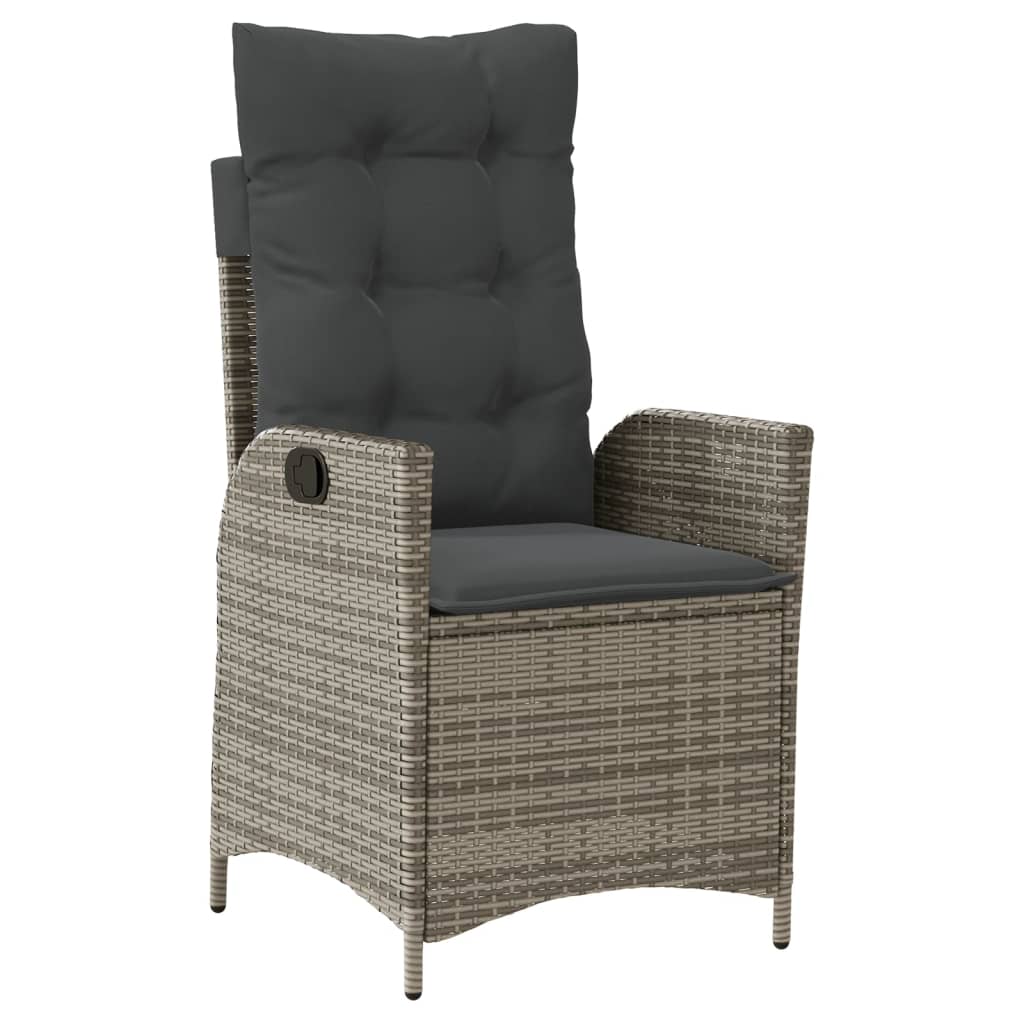 Set da Pranzo da Giardino 5 pz con Cuscini in Polyrattan Grigio | homemem39