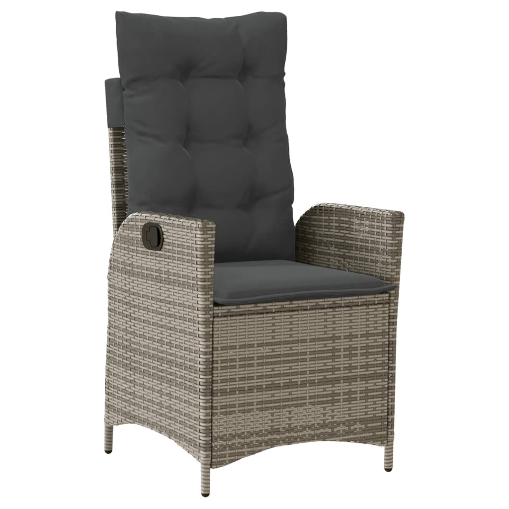 Set da Pranzo da Giardino 9 pz con Cuscini in Polyrattan Grigio | homemem39
