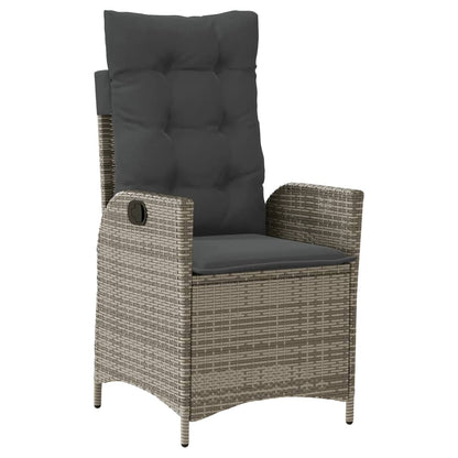Set da Pranzo da Giardino 9 pz con Cuscini in Polyrattan Grigio | homemem39